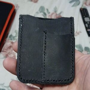 Black Leather Money Clip